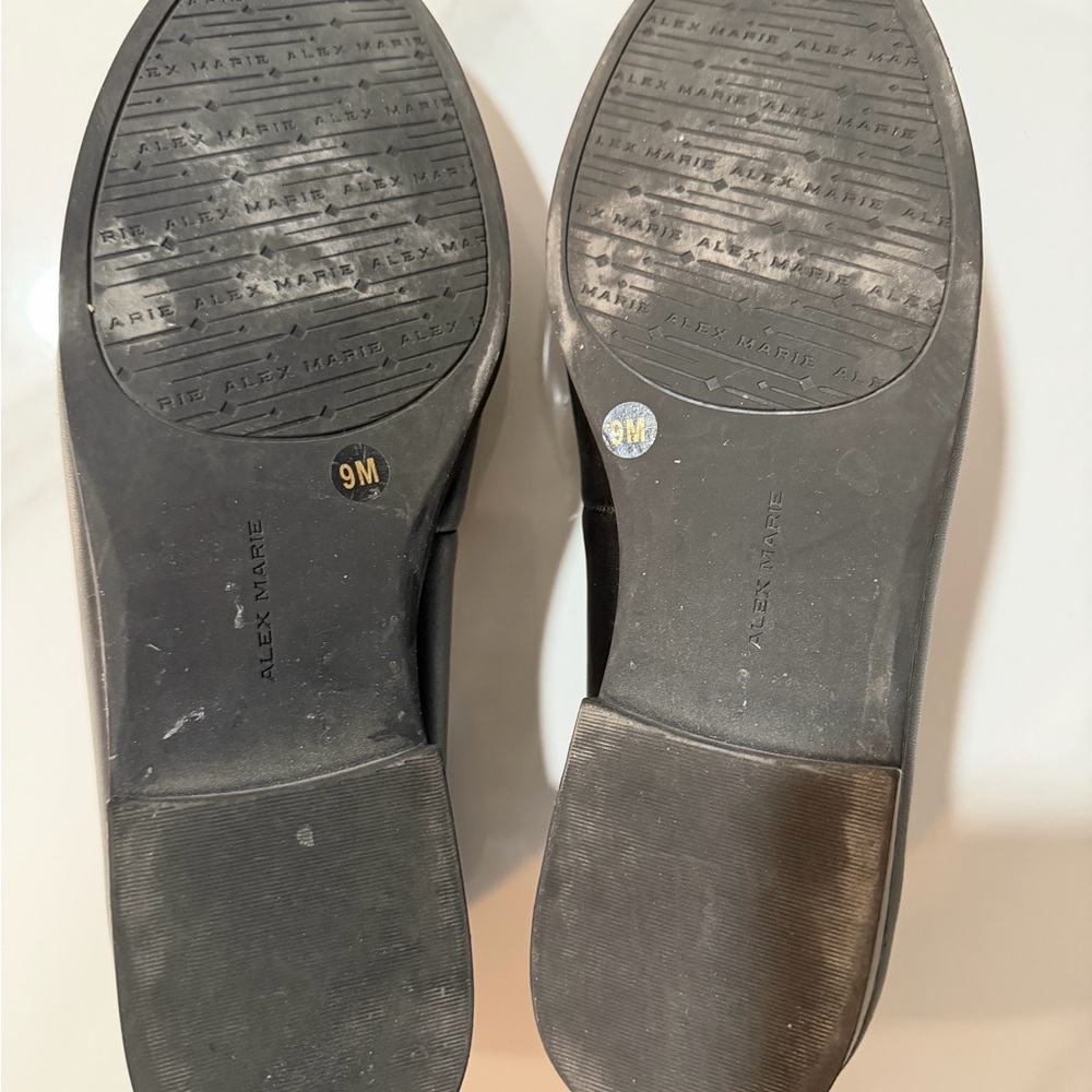 Alex Marie Academia Capsule Clean Girl  Sz 9 Minimalist Black Leather Loafers - Picture 7 of 9